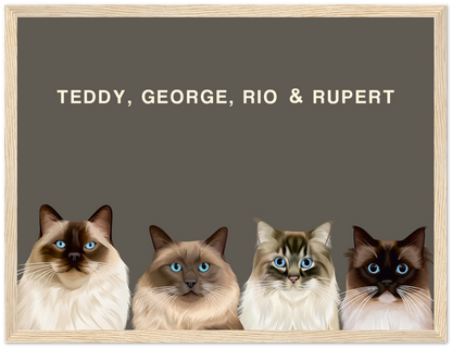 Four Pet Custom Pawtrait