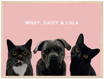 Three Pet Custom Pawtrait