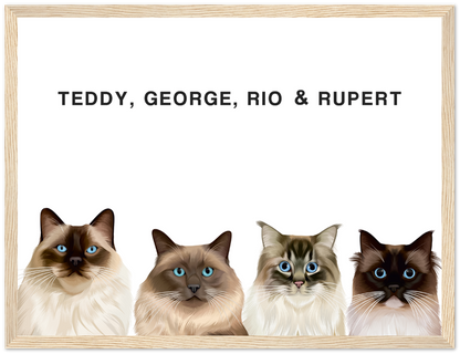 Four Pet Custom Pawtrait