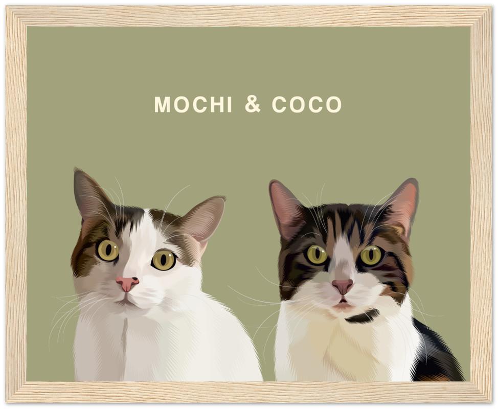 Two Pet Custom Pawtrait