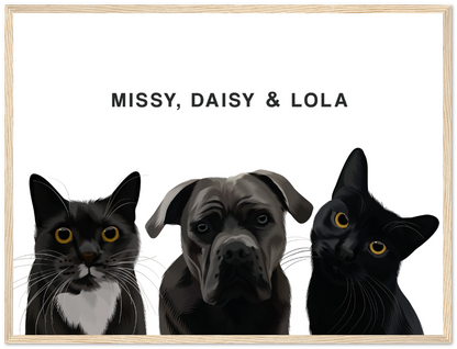 Three Pet Custom Pawtrait