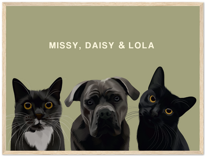 Three Pet Custom Pawtrait