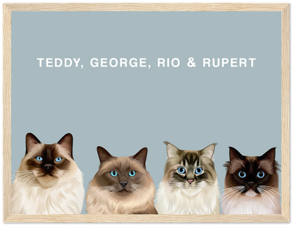 Four Pet Custom Pawtrait