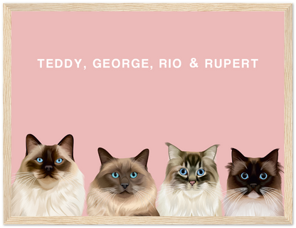 Four Pet Custom Pawtrait