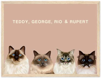 Four Pet Custom Pawtrait