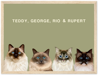 Four Pet Custom Pawtrait